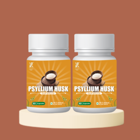 Organic Psyllium Husk Capsules Pack of 2 | Constipation, Weight management, Diabetes, Obesity, Piles, and lowering Cholesterol | Xovak Pharmtech
