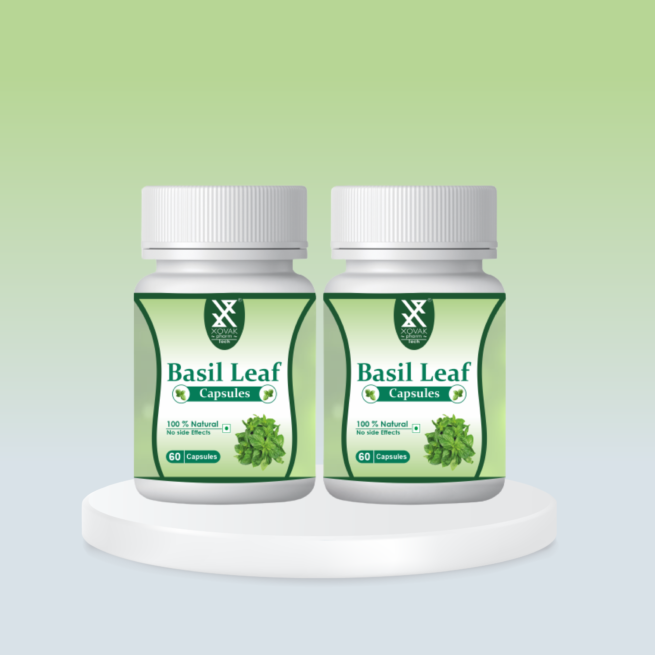 Ayurvedic Basil Leaf Tulsi Capsules | Natural Medicine for Skin, Body & Gut Detox | Organic Cure of Sugar & Cholesterol