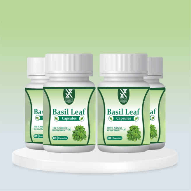 Ayurvedic Basil Leaf Tulsi Capsules | Natural Medicine for Skin, Body & Gut Detox | Organic Cure of Sugar & Cholesterol