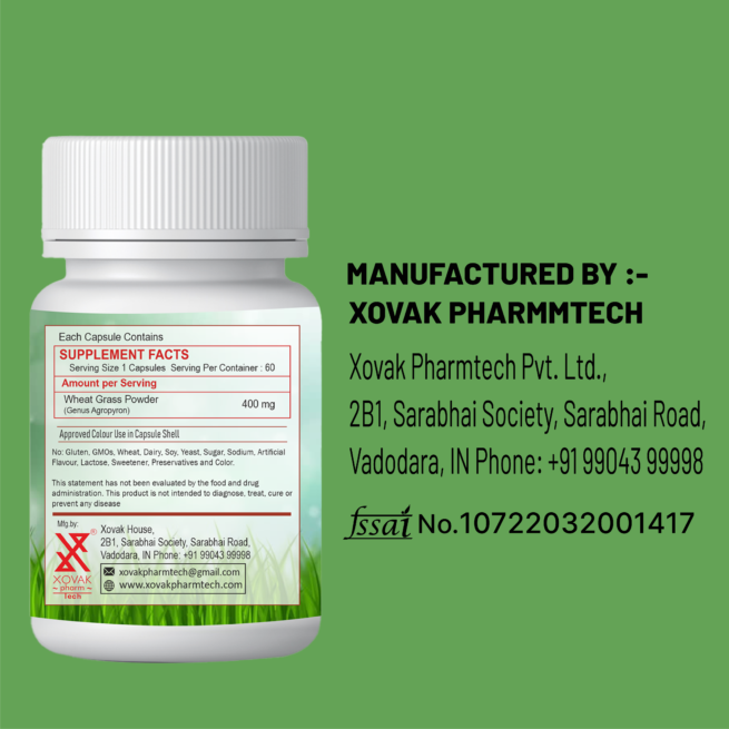 Wheat Grass Capsules | Plant-Based Nutrition Rich & Powerful Antioxidant Supplements
