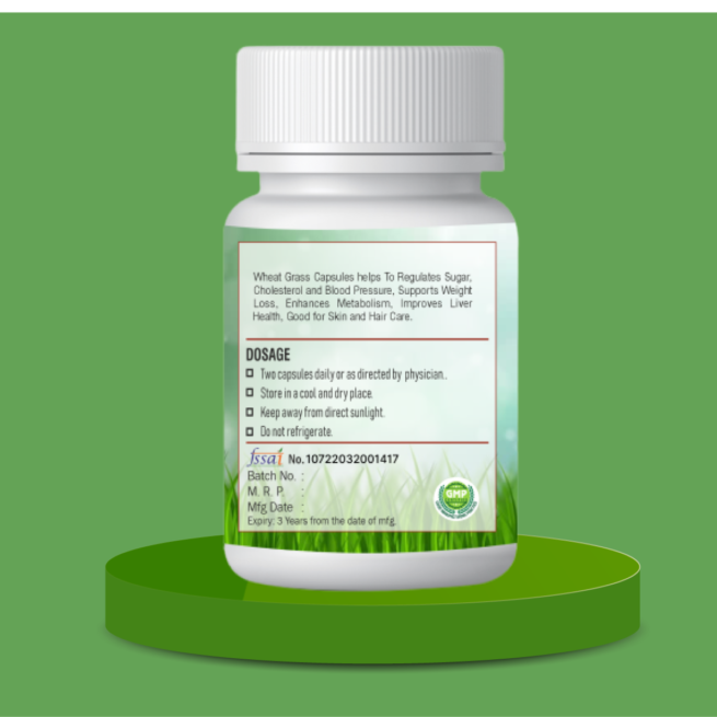 Wheat Grass Capsules | Plant-Based Nutrition Rich & Powerful Antioxidant Supplements
